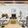 Clubhouse with beams and furniture