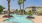 Swimming pool with tile sundeck