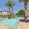 Swimming pool surrounded by palm trees