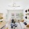 Living room with furniture and hats on wall