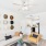 Styled living room with view of kitchen