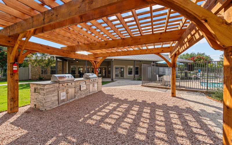 Grilling stations with pergola