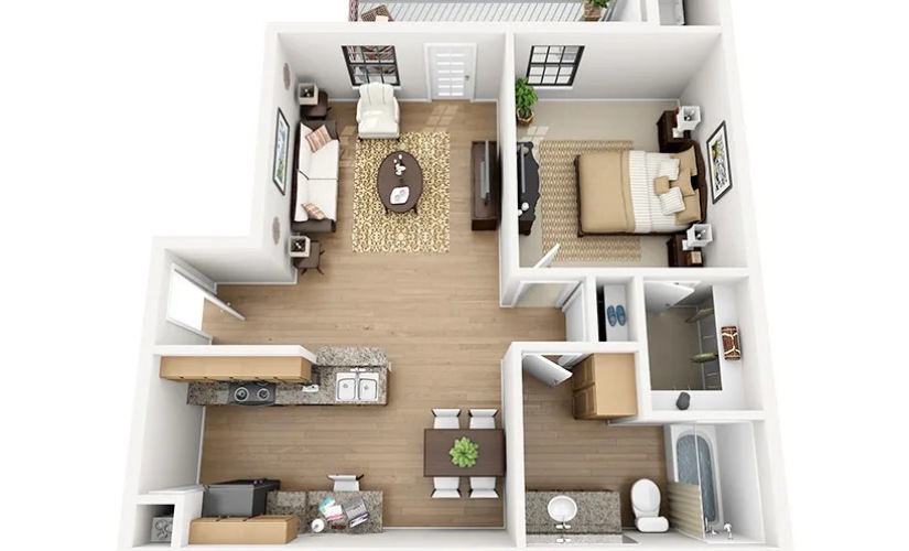 2D apartment floorplan image