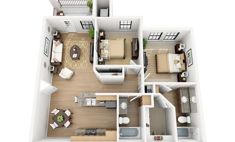 3D Apartment Floorplan